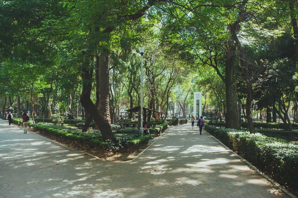 Condesa neighborhood in Mexico City with art deco buildings and cafes